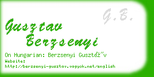 gusztav berzsenyi business card